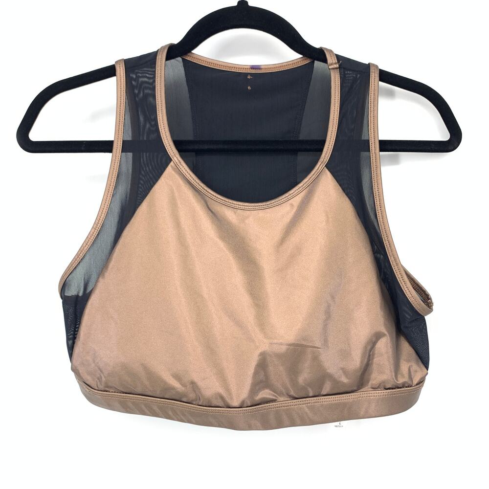 Fabletics Bra Womens Size Large Mesh Midi Sports Copper Black